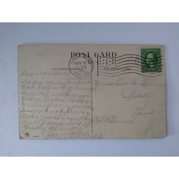 Halloween Postcard Fantasy Running Goblins Witch Black Cat Hay Barton & Spooner - Picture 3 of 5